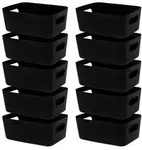 LYLIDIA 10 St&uuml;ck Aufbewahrungsbox Kunststoff 30 cm Schwarz Aufbewahrungskorb...