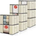 Aufbewahrungstasche 90L 8er Deckel Griffe Unterbett 90L x 8 Beige