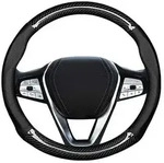 Lenkradbezug Auto Sport Anti Rutsch Universal 38cm Schwarz in Lederoptik