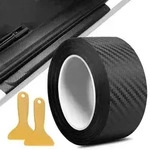 Carbon Folie, 3D Selbstklebend Autofolie Schwarz, 5cmx10m Auto Einstiegsleisten