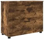 vidaXL Badezimmerschrank mit T&uuml;r Ger&auml;ucherte Eiche 76,5 x 35 x 64 cm