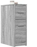 vidaXL Badschrank Schmal mit Rollen Grau Sonoma Holzwerkstoff