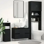 vidaXL Waschbeckenunterschrank Schwarz Eiche 80x33x60 cm Holzwerkstoff