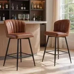 Ya-Home Barhocker 2er Set aus PU-Kunstleder, Moderne Barhocker mit gequilteter