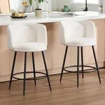 Barhocker 2er Set, Barst&uuml;hle mit Doppelschichtige R&uuml;ckenlehne K&uuml;chenhocker...