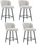 Barhocker 4er Set, Moderne Barstuhl mit Metallf&uuml;&szlig;en Dickem Sitzpolster aus...