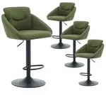 Barhocker 4er Set 360&deg; drehbar h&ouml;henverstellbar Gr&uuml;n