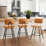 LUE BONA Barhocker 3er Set mit Fu&szlig;st&uuml;tze, Barhocker H&ouml;henverstellbar, Modern