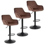 ralex-chair Barhocker 3er Set, H&ouml;henverstellbare Drehbare Barhocker aus...
