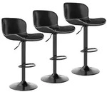 Youhauchair Barhocker 3er Set, Barhocker H&ouml;henverstellbar aus Kunstleder,