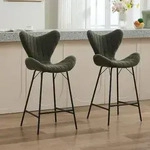 Barhocker 2er Set, Moderne Barst&uuml;hle K&uuml;chenhocker mit Metallbeinen aus...