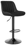 Barhocker drehbar h&ouml;henverstellbar mit Lehne Schwarz 1er Set in Lederoptik