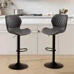 Barhocker,Bar St&uuml;hle mit Lehne, 360&deg;Drehstuhl K&uuml;chenstuhl, H&ouml;henverstellbar,
