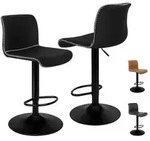 ALFORDSON Barhocker 2er-Set, gepolsterte Drehhocker mit Air-Lift-Design, Leinen