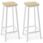 YMYNY 2er Set Barst&uuml;hle, K&uuml;chenst&uuml;hle, Barhocker, Holzoptik mit Metallrahmen,