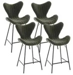 Barhocker 4er Set, Moderne Barst&uuml;hle K&uuml;chenhocker mit Metallbeinen aus...