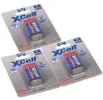 3x XCell X9V-B Lithium 9V Block Batterie 1200mAh im Blister - passend f&uuml;r