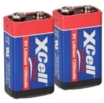 2x XCell Lithium 9V Block Hochleistungs- Batterien f&uuml;r Rauchmelder /...