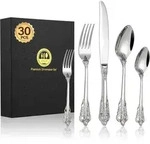 Besteck Set 30 Edelstahl 30 St&uuml;ck Silberne Kronen Besteck 30 St&uuml;ck