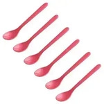 FACKELMANN | 6er Set Eierl&ouml;ffel Fr&uuml;hst&uuml;cksl&ouml;ffel 14 cm | Farbe: Rot 