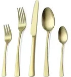 Besteck 6 Edelstahl Gold Messer Champagner Matt 30 Teilig 30 teilig