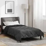 vidaXL Sommerdecke Schwarz und Anthrazit 200 x 135 cm Mikrofaser