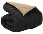 vidaXL Winterbettdecke Schwarz und Taupe 135 x 200 cm Mikrofaser