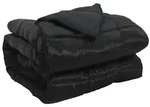 vidaXL Ganzjahresbettdecke Schwarz 135 x 200 cm Satin und Mikrofaser
