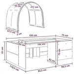 vidaXL Bett mit Tunnel 3 Stk. Artisian Eiche und Wei&szlig; Holzwerkstoff