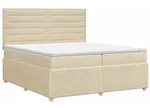 vidaXL Boxspringbett mit Matratze Creme 200 x 200 cm Stoff
