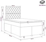 vidaXL LED Boxspringbett mit Matratze Rosa 120 x 200 cm Samt