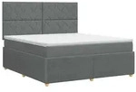 vidaXL Boxspringbett mit Matratze Dunkelgrau 140 x 200 cm Stoff