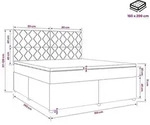 vidaXL LED Boxspringbett mit Matratze Rosa 160 x 200 cm Samt