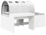 vidaXL Bett mit Tunnel 4 pcs Artisian Eiche und Wei&szlig; Holzwerkstoff