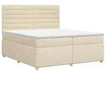vidaXL Boxspringbett mit Matratze Creme 200 x 200 cm Stoff