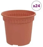vidaXL Runder Blumentopf 24 pcs Ziegelrot &Oslash; 15 x 12 cm Kunststoff