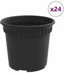 vidaXL Runder Blumentopf 24 pcs Schwarz &Oslash; 15 x 12 cm Kunststoff