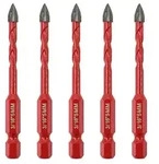 Fliesenbohrer 5mm Hartmetall 5er 5mm*5 Schnellwechsel-Sechskantschaft