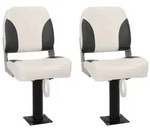 vidaXL Bootssitze mit Podest 2 Stk. 360&deg; Drehbar