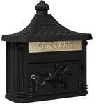 vidaXL Wandmontierter Briefkasten mit T&uuml;r Schwarz 40,5 x 16 x 45 cm