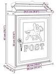 vidaXL Wandmontierter Briefkasten Rot 29 x 13 x 41 cm Gussaluminium