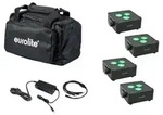 EUROLITE Set 4x AKKU IP Flat Light 3 sw + Ladenetzteil + Soft-Bag