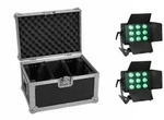 EUROLITE Set 2x LED CLS-9 QCL RGB/WW 9x7W + Case