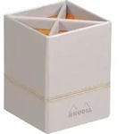 Rhodia Rhodiarama Stiftek&ouml;cher aus Kunstleder, 8x8x11cm - Silber 318811C