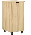 vidaXL Rollschrank Mit Rad Braun 34 x 39 x 65,5 cm Massivholz Kiefer