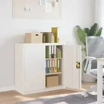 vidaXL Aktenschrank Wei&szlig; 90x40x90 cm Stahl