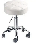 Drehhocker h&ouml;henverstellbar Rollhocker Arbeitshocker Wei&szlig; Sitz &Phi;35cm