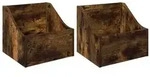 vidaXL LP Plattenbox 2 stk. R&auml;uchereiche 37 x 33 x 32 cm Holzwerkstoff