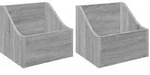 vidaXL LP Plattenbox 2 stk. Sonoma-Grau 37 x 33 x 32 cm Holzwerkstoff