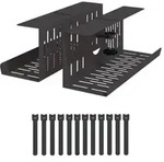 vidaXL Unter dem Schreibtisch Kabelmanagement Tray 2 Stk. Schwarz